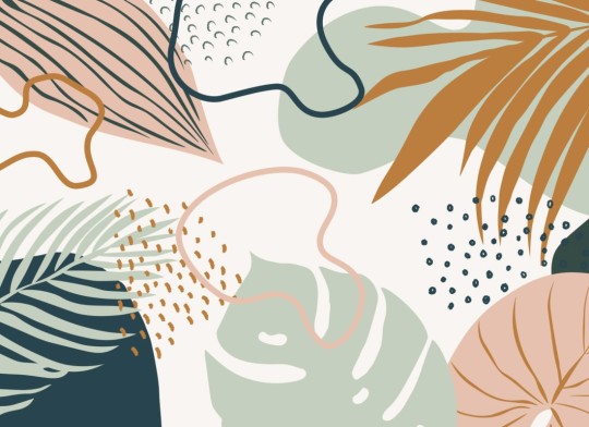 Hovia TR0027NE04W Ko Lipe - mural w abstrakcyjny wzór roślinny