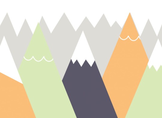 Hovia NS0026MU02W Summit Lime - mural dla dzieci w górski krajobraz