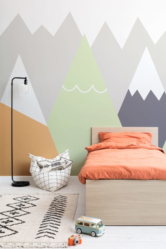 Hovia NS0026MU02W Summit Lime - mural dla dzieci w górski krajobraz