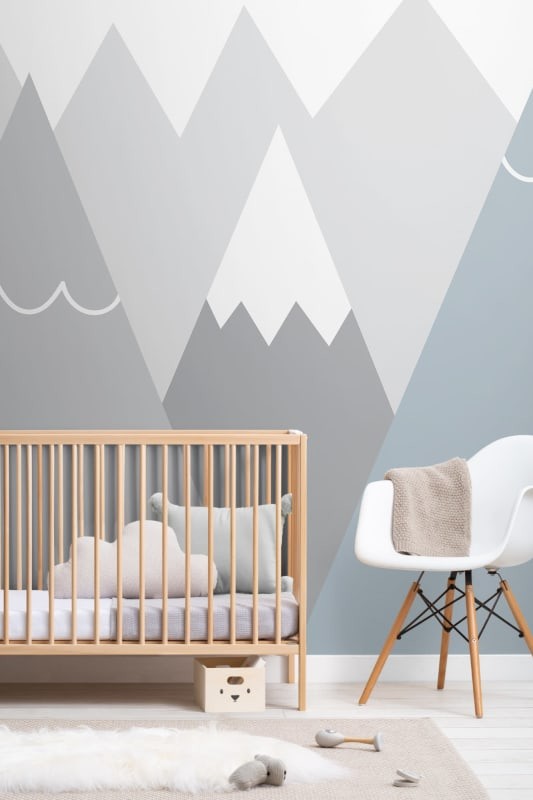 Hovia NS0027MU02W Summit Blue - mural dla dzieci w górski krajobraz