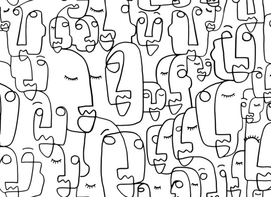 Hovia AB0042BW03W Portrait - mural w abstrakcyjne twarze