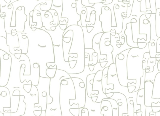 Hovia AB0029GR03W Portrait Sage - mural w abstrakcyjne twarze