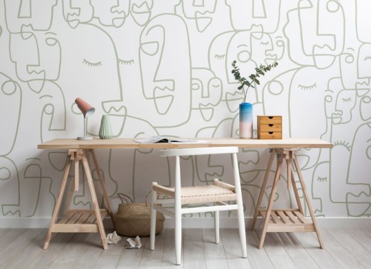 Hovia AB0029GR03W Portrait Sage - mural w abstrakcyjne twarze