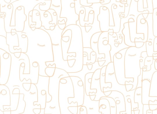 Hovia AB0034NE03W Portrait Nude - mural w abstrakcyjne twarze