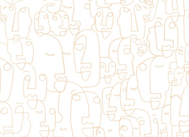 Hovia AB0034NE03W Portrait Nude - mural w abstrakcyjne twarze