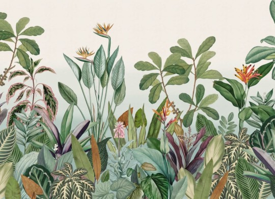 Hovia TR0048GR03W Oasis Green - mural w egzotyczne rośliny