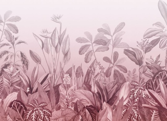 Hovia TR0049PI03W Oasis Pink - mural w egzotyczne rośliny