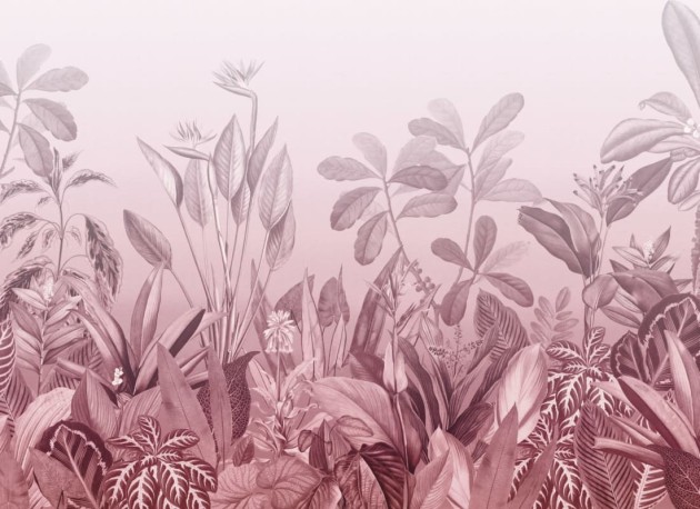 Hovia TR0049PI03W Oasis Pink - mural w egzotyczne rośliny