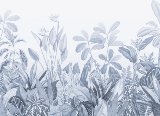 Hovia TR0050BU03W Oasis Blue - mural w egzotyczne rośliny