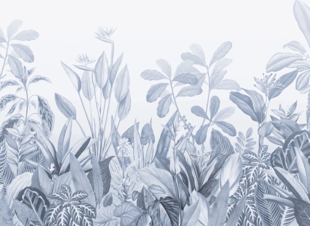 Hovia TR0050BU03W Oasis Blue - mural w egzotyczne rośliny