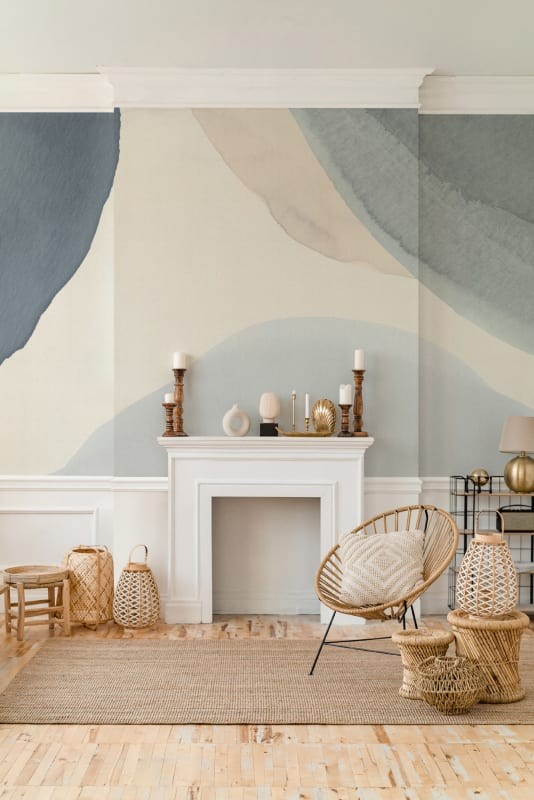 Hovia WA0077BU06W Mellow Blue - mural w abstrakcyjny wzór