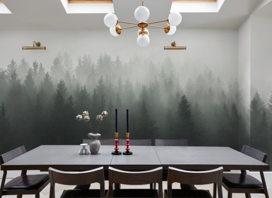 Hovia FO0011GR01W Lancewood - mural w leśny krajobraz we mgle
