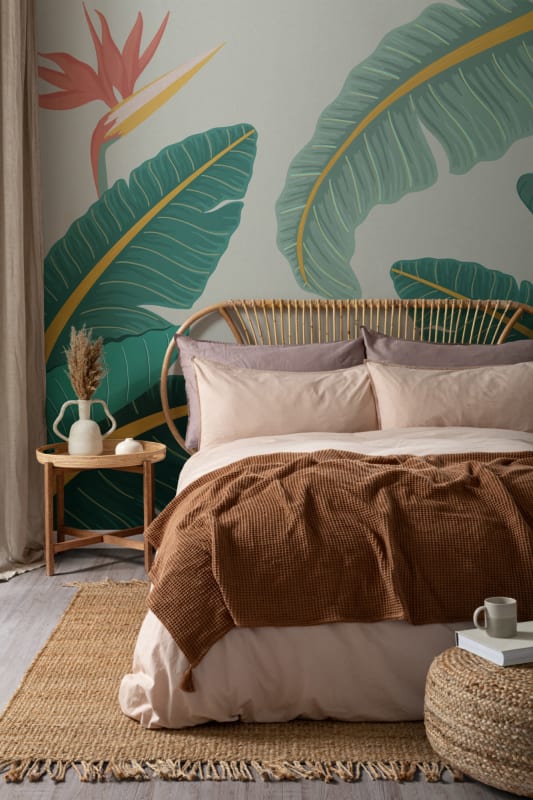 Hovia TR0021GR03W Midsummer - mural w liście bananowca