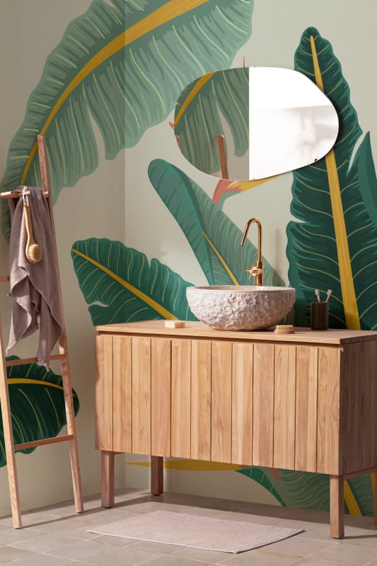 Hovia TR0021GR03W Midsummer - mural w liście bananowca