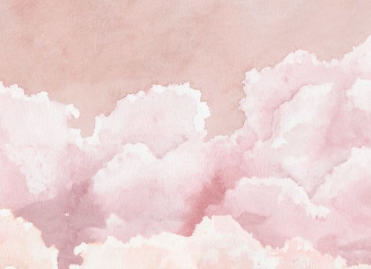 Hovia LA0050PI04W Cumulus Pink - mural w chmury