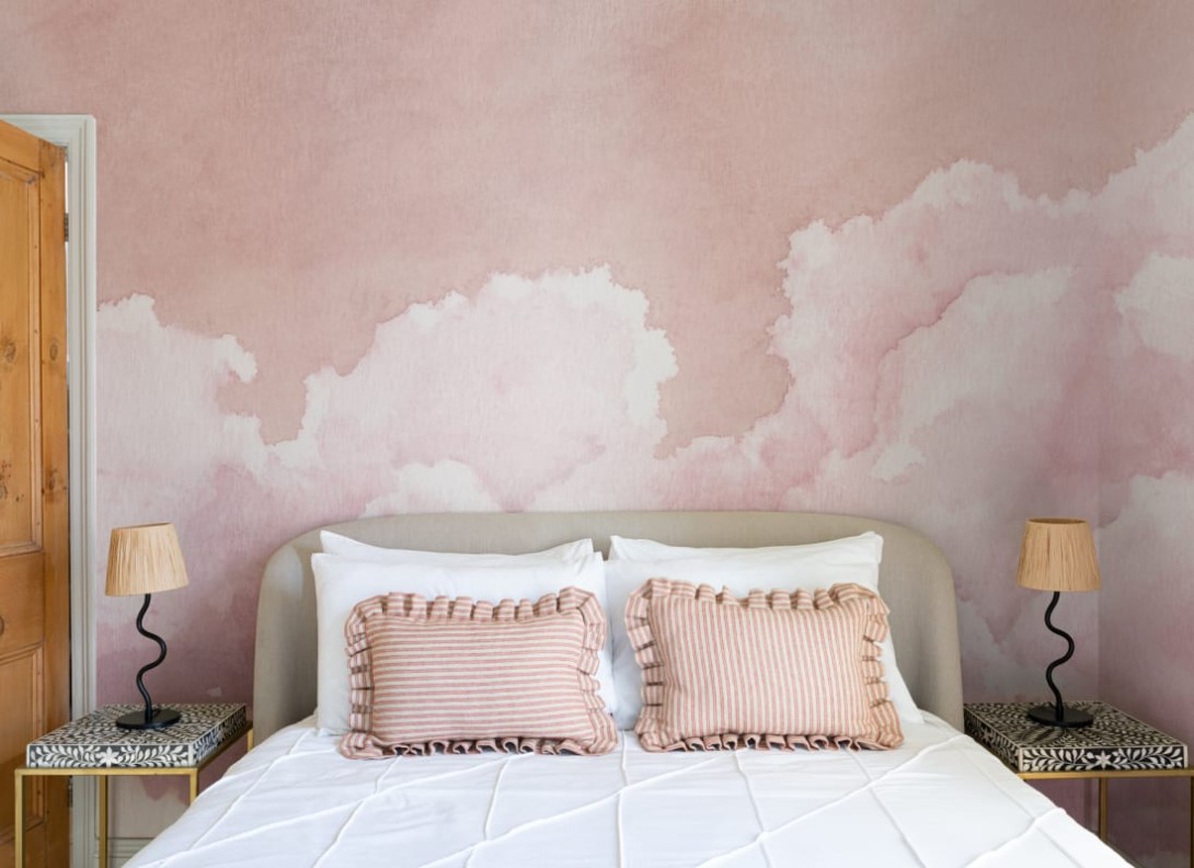 Hovia LA0050PI04W Cumulus Pink - mural w chmury