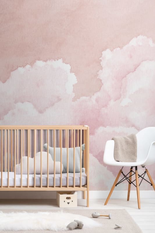 Hovia LA0050PI04W Cumulus Pink - mural w chmury