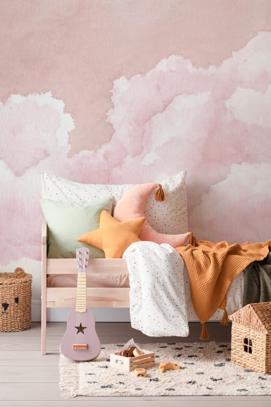Hovia LA0050PI04W Cumulus Pink - mural w chmury