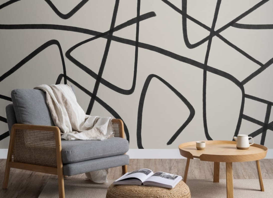 Hovia AB0006BL03W Scrawl - mural w abstrakcyjne linie