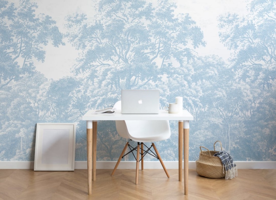 Hovia FO0096BU05W Wytham Blue - mural w drzewa