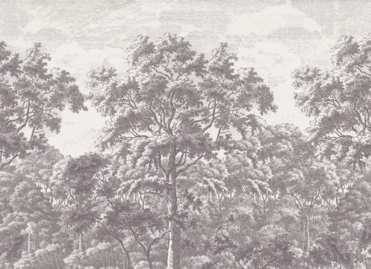 Hovia FO0097GE05W Wytham Grey - mural w drzewa