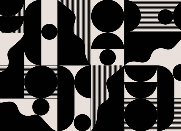 Hovia GE0145BW03W Improvise Black - mural w geometryczny wzór