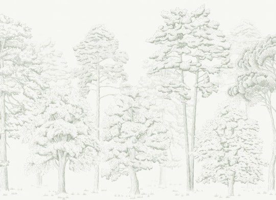 Hovia FO0101GR04W Grove Green - mural w ilustrowany las