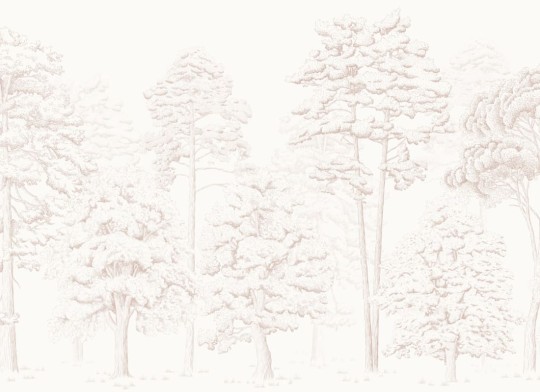 Hovia FO0103NE04W Grove Pink - mural w ilustrowany las