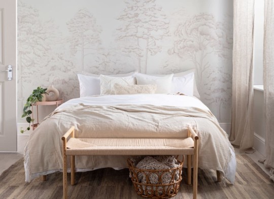 Hovia FO0103NE04W Grove Pink - mural w ilustrowany las