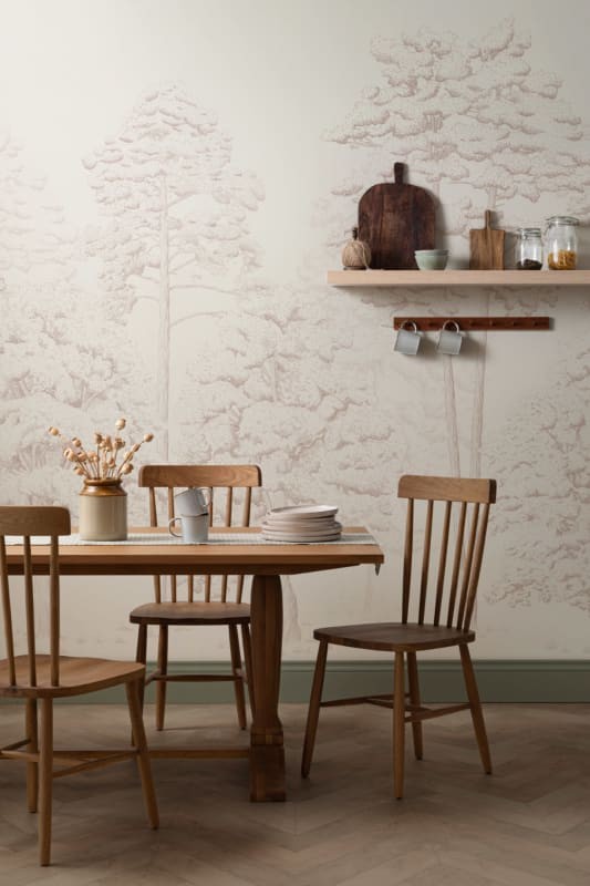 Hovia FO0103NE04W Grove Pink - mural w ilustrowany las