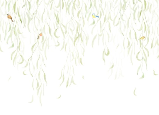 Hovia NA0039GR06W Walney - mural w liście i ptaki