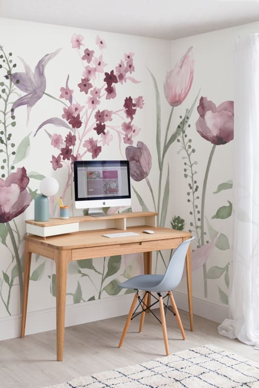 Hovia FL0132PA03W Edwina - mural w akwarelowe kwiaty