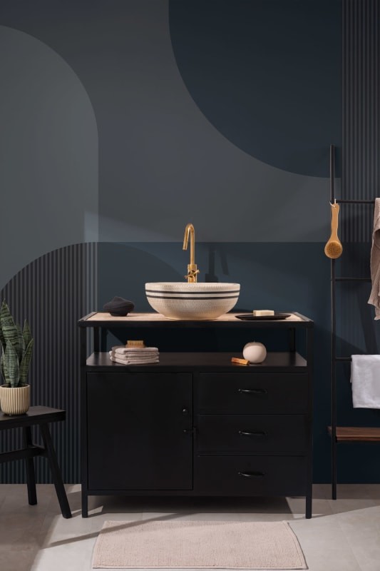 Hovia GE0182DA03W Nystrom Navy - mural w geometryczny wzór