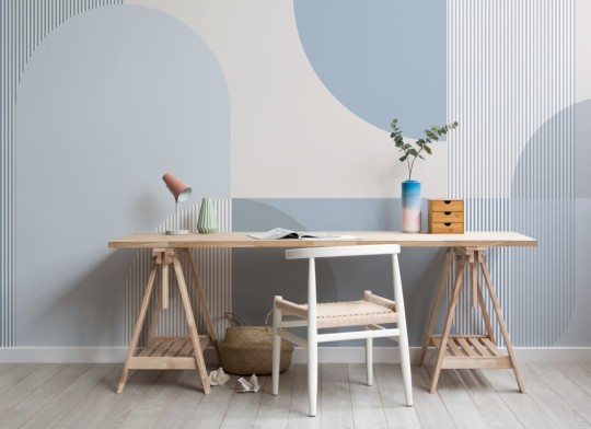 Hovia GE0181BU03W Nystrom Blue - mural w geometryczny wzór