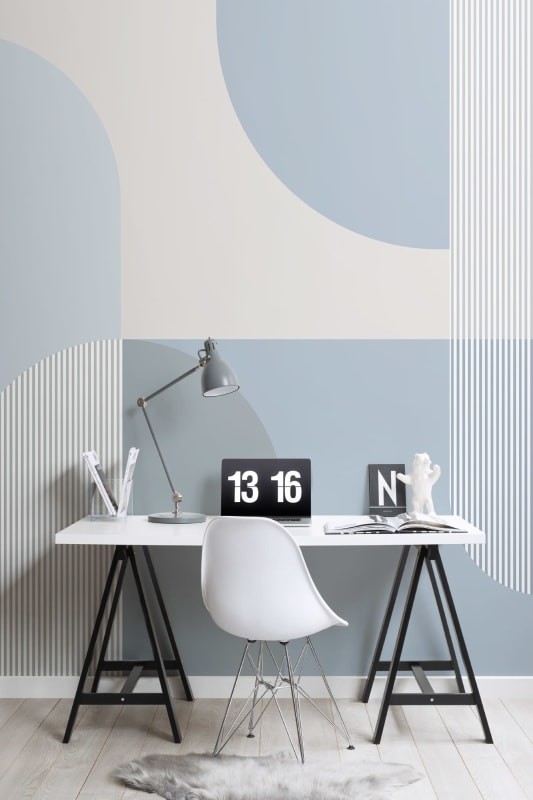 Hovia GE0181BU03W Nystrom Blue - mural w geometryczny wzór