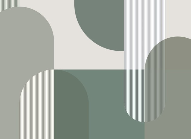 Hovia GE0180GR03W Nystrom Green - mural w geometryczny wzór