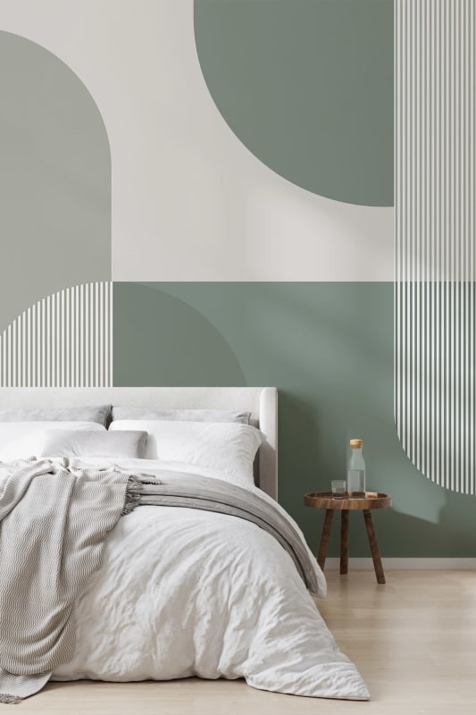 Hovia GE0180GR03W Nystrom Green - mural w geometryczny wzór