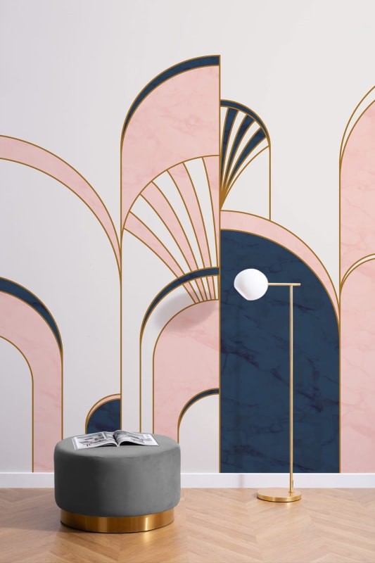 Hovia AD0010BP04W Claude - mural w geometryczny wzór art deco