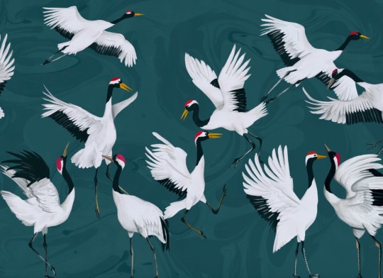 Hovia AN0054DA03W Tancho - mural w żurawie