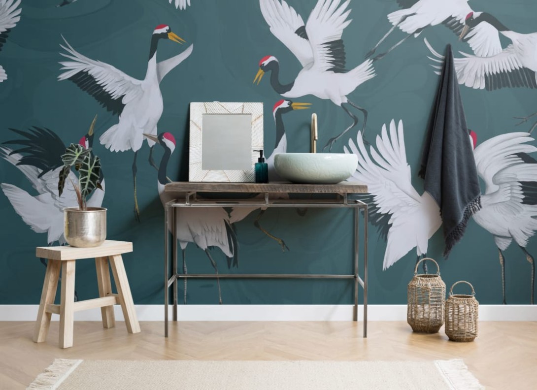 Hovia AN0054DA03W Tancho - mural w żurawie