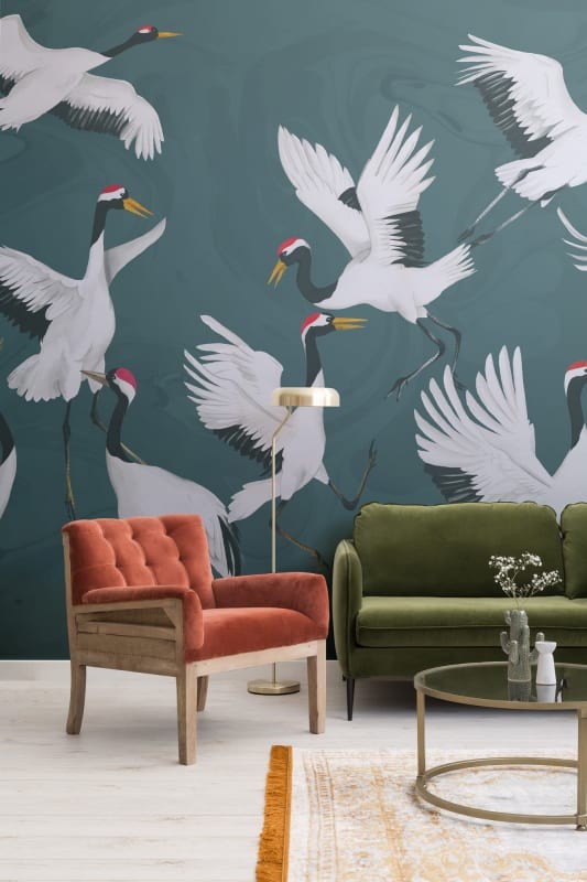 Hovia AN0054DA03W Tancho - mural w żurawie