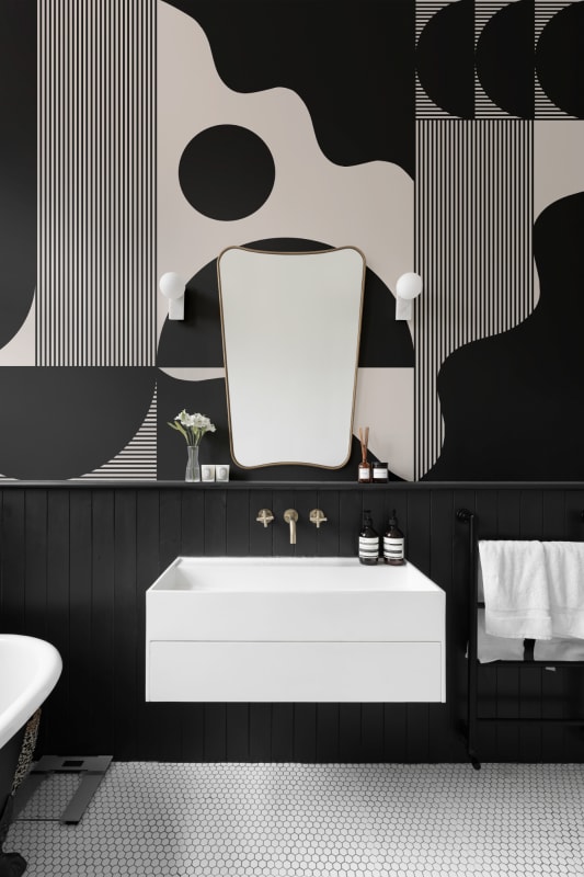 Hovia GE0146BW03W Modal Black - mural w geometryczny wzór