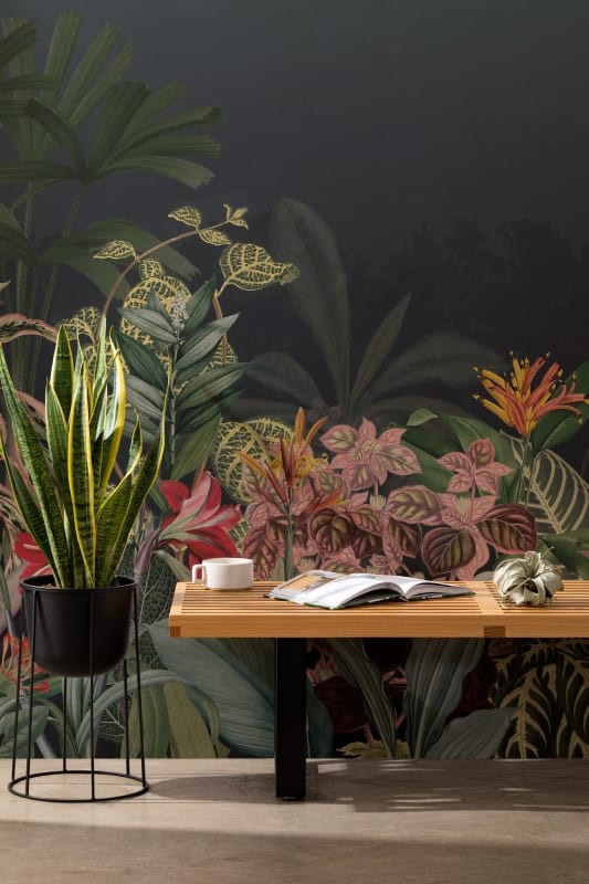 Hovia TR0085DA06W Tropic Nirvana Dark Green - mural w egzotyczne rośliny