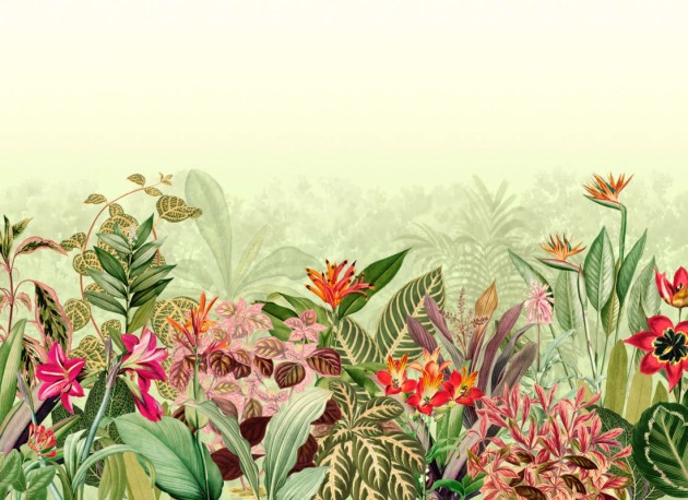 Hovia TR0086GR06W Tropic Nirvana Green - mural w egzotyczne rośliny