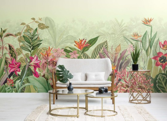 Hovia TR0086GR06W Tropic Nirvana Green - mural w egzotyczne rośliny