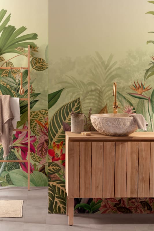 Hovia TR0086GR06W Tropic Nirvana Green - mural w egzotyczne rośliny