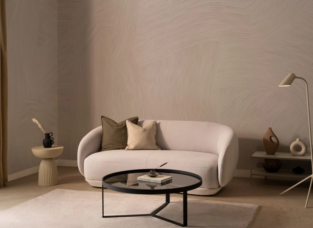 Hovia AB0312BE03W Trail Beige - mural w organiczne linie