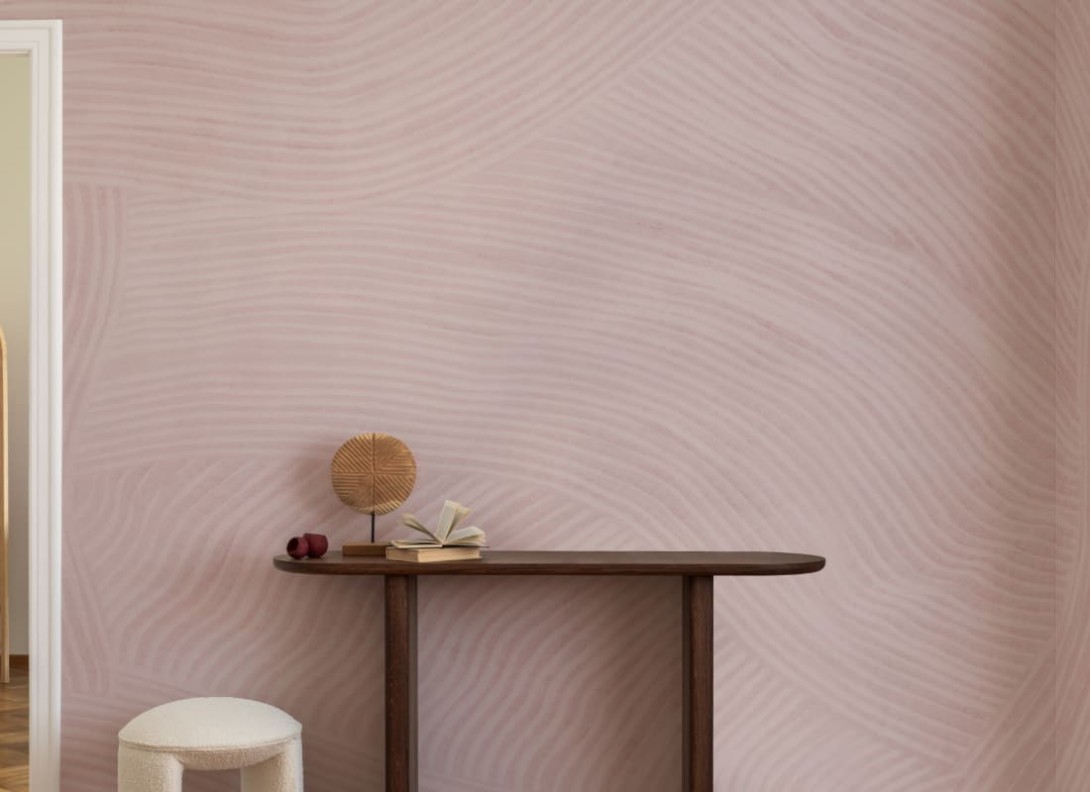 Hovia AB0316PI03W Trail Pink - mural w organiczne linie