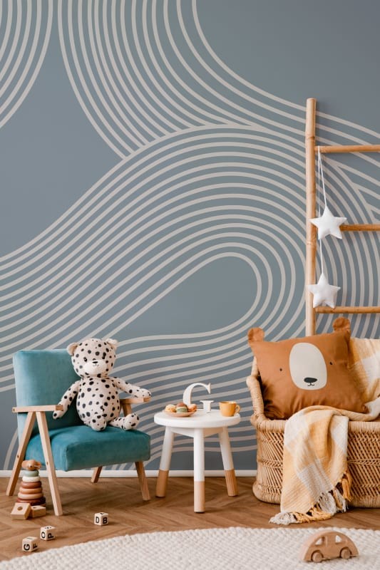 Hovia GE0239BU03W Kyoto Blue - mural w geometryczny wzór