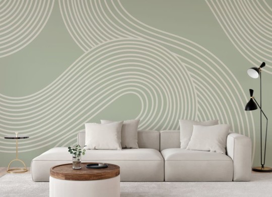 Hovia GE0240GR03W Kyoto Green - mural w geometryczny wzór